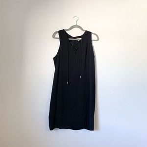 Black Dress Strappy V Neck